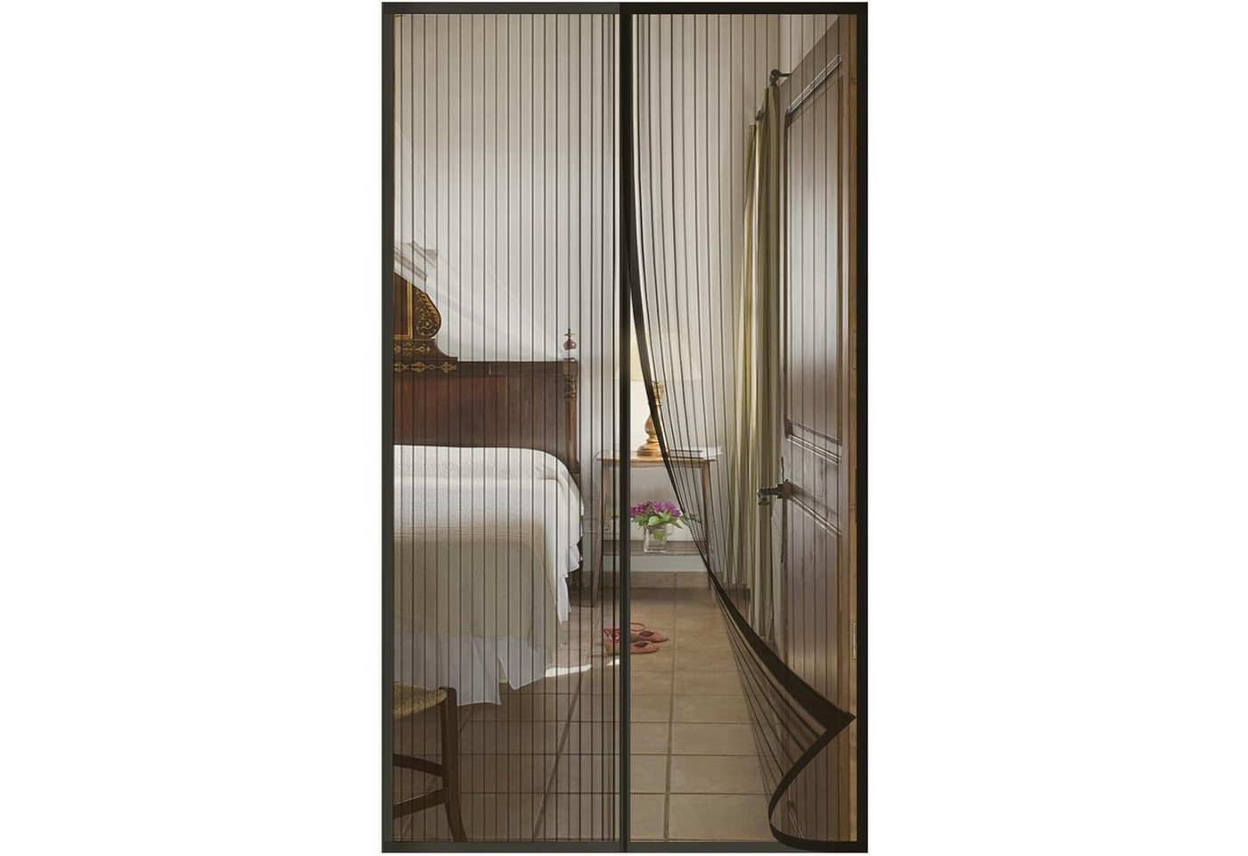 LuxusKollektion Schädlingsschutznetz Fliegengitter Insektenschutz Magnetvorhang Balkontür Schwarz 80x220cm von LuxusKollektion