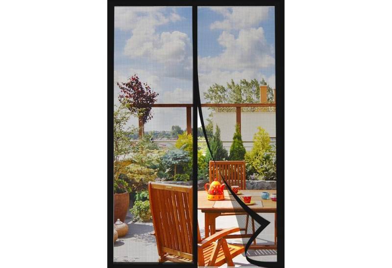 LuxusKollektion Schädlingsschutznetz Fliegengitter Magnet Balkontür 90x210cm Schwarz Gitter 90x210cm von LuxusKollektion