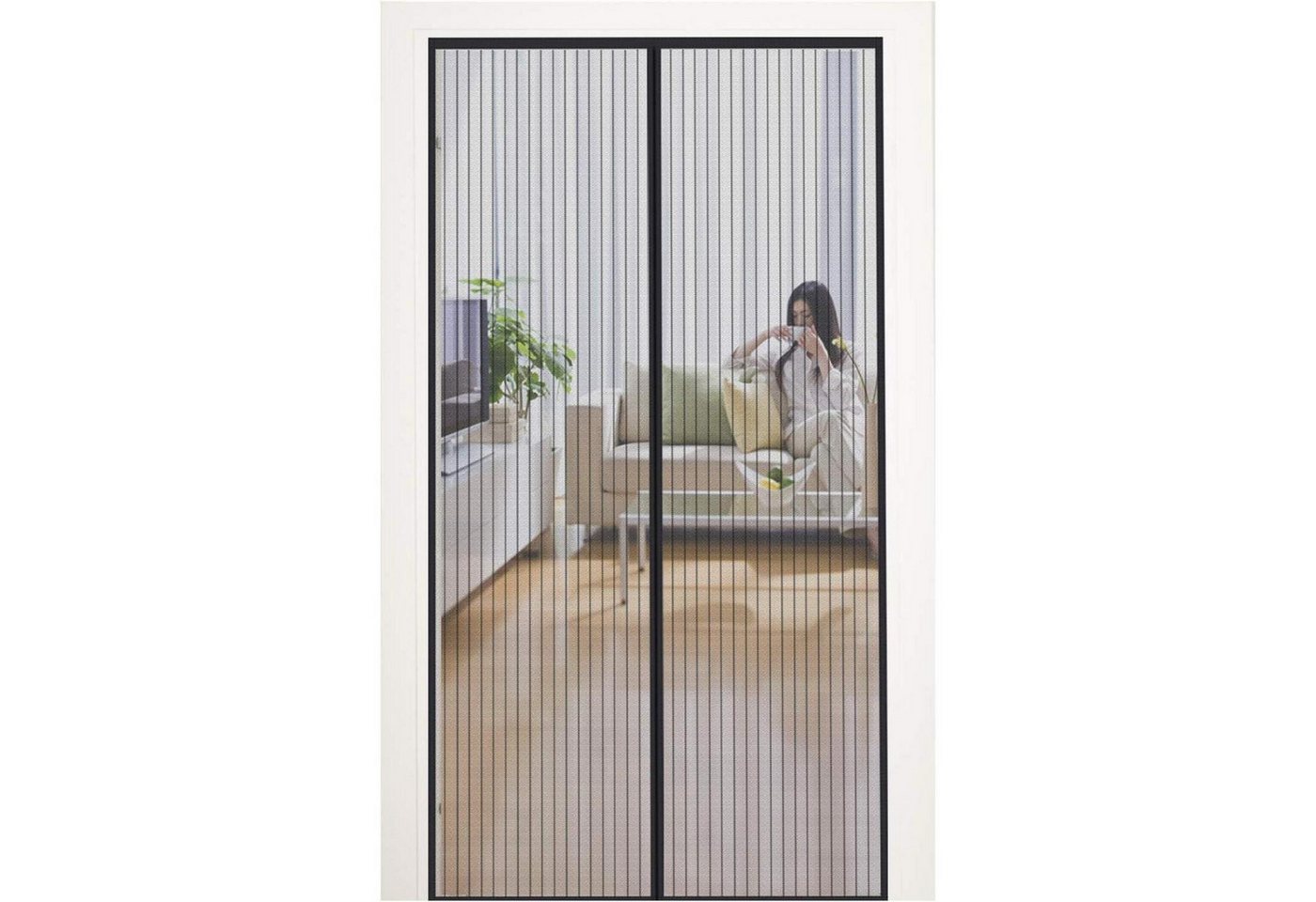 LuxusKollektion Schädlingsschutznetz Fliegengitter Tür Magnet Insektenschutz 120x240cm Schwarz Gestreift LuxusKollektion Schädlingsschutznetz Fliegengitter Tür Magnet Insektenschutz 120x240cm Schwarz Gestreift von LuxusKollektion