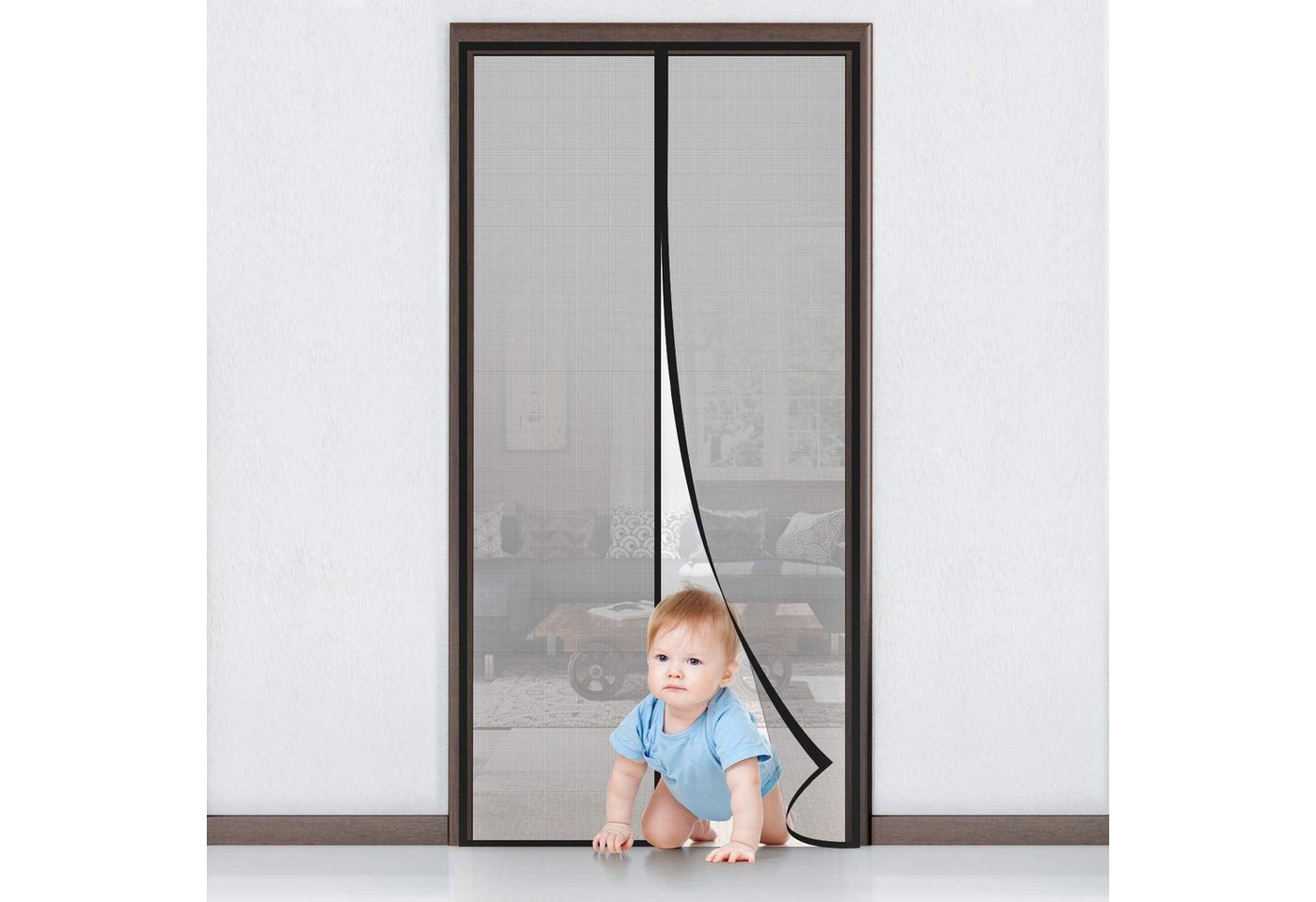 LuxusKollektion Schädlingsschutznetz Insektenschutz Tür Magnet Fliegenvorhang 110x220cm Schwarz Gitter LuxusKollektion Schädlingsschutznetz Insektenschutz Tür Magnet Fliegenvorhang 110x220cm Schwarz Gitter von LuxusKollektion