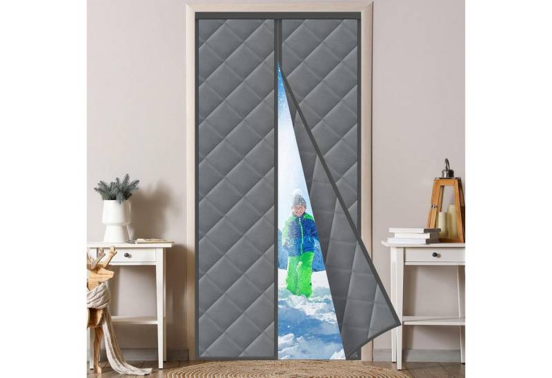 LuxusKollektion Schädlingsschutznetz Wärmeschutzvorhang Magnet Tür Wasserdicht 105x220cm Dunkelgrau von LuxusKollektion