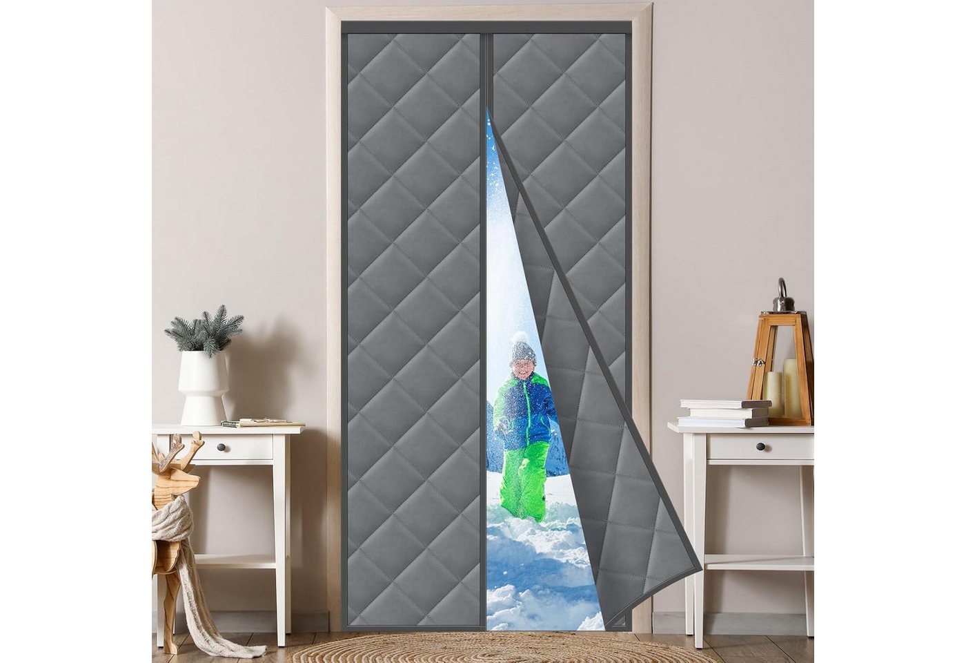 LuxusKollektion Schädlingsschutznetz Wärmeschutzvorhang Magnet Tür wasserdicht 120x220cm Dunkelgrau LuxusKollektion Schädlingsschutznetz Wärmeschutzvorhang Magnet Tür wasserdicht 120x220cm Dunkelgrau von LuxusKollektion