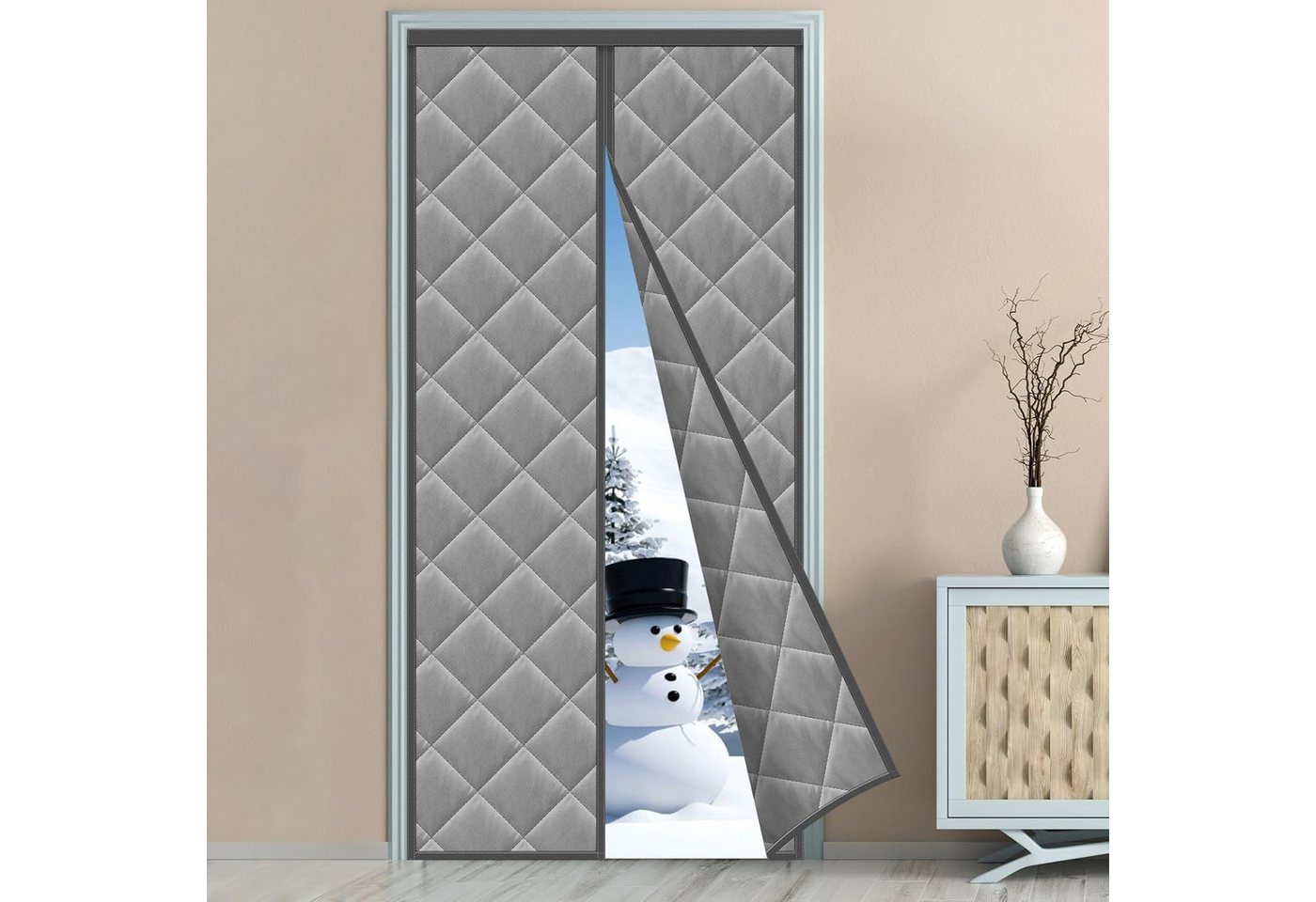 LuxusKollektion Schädlingsschutznetz Wärmeschutzvorhang Magnet Türvorhang 105*210cm Wärmeschutzvorhang Grau LuxusKollektion Schädlingsschutznetz Wärmeschutzvorhang Magnet Türvorhang 105*210cm Wärmeschutzvorhang Grau von LuxusKollektion