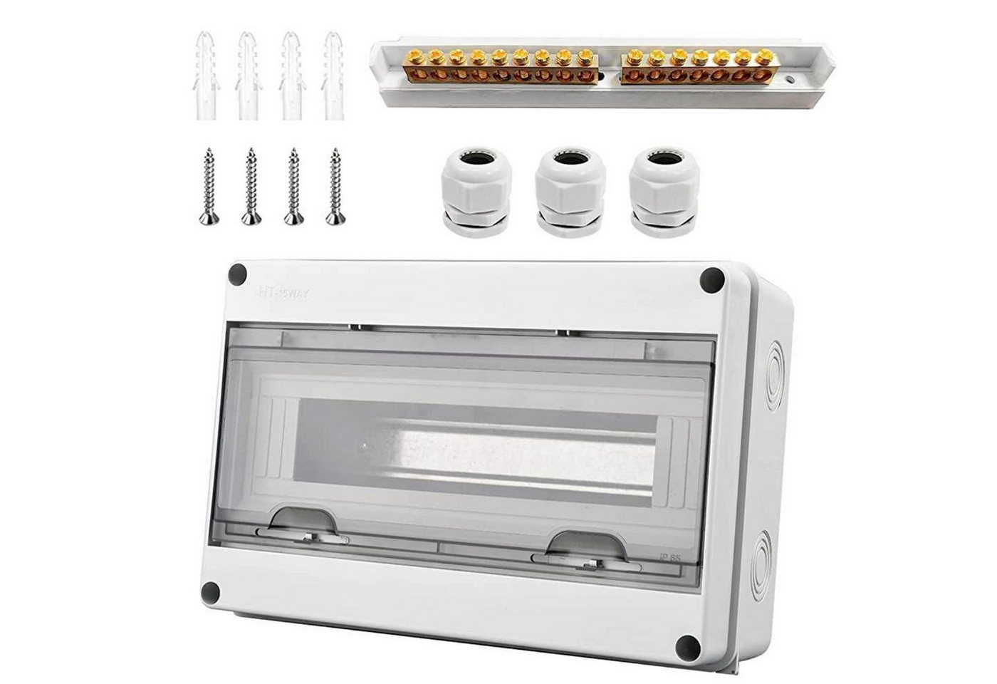 LuxusKollektion Schaltschrankschlüssel Sicherungskasten Aufputz IP65 1Reihig 15 Module 15 Modules von LuxusKollektion