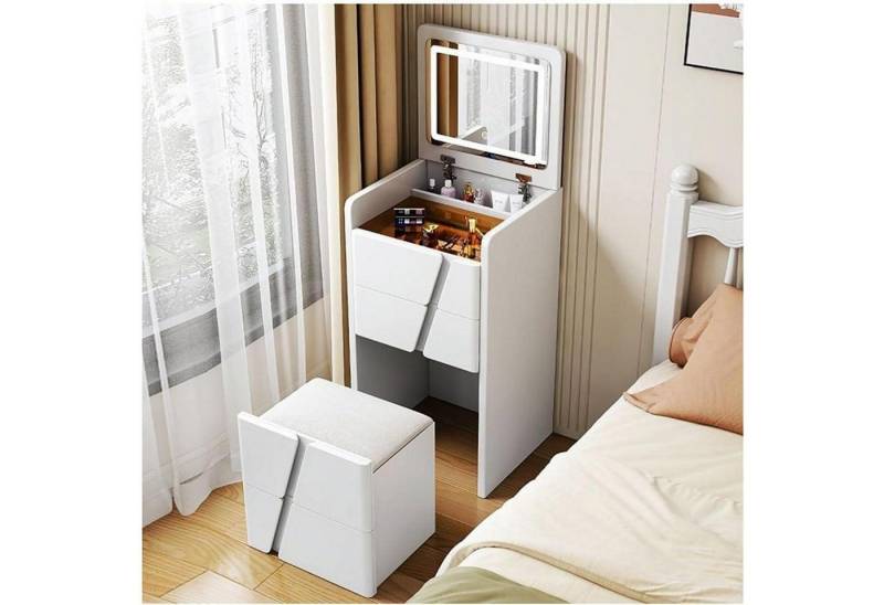 LuxusKollektion Schminktisch Kosmetiktisch Schminktisch mit Spiegel, Lichtern, Glasplatte, 4 von LuxusKollektion