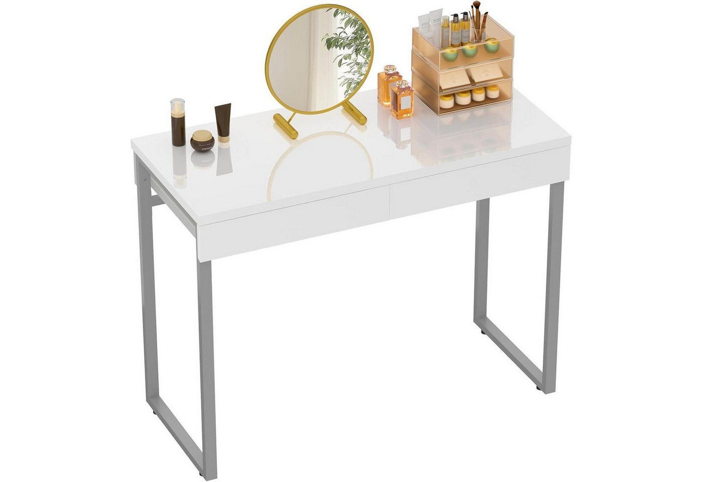 LuxusKollektion Schminktisch Kosmetiktisch Spiegel Schubladen Weiß elegant praktisch_Stabile von LuxusKollektion