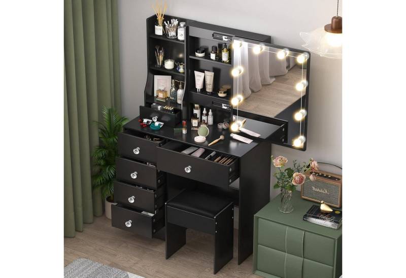 LuxusKollektion Schminktisch Schminktisch Beleuchtung 6 Schubladen H010630 36 x 80 x 131cm LuxusKollektion Schminktisch Schminktisch Beleuchtung 6 Schubladen H010630 36 x 80 x 131cm von LuxusKollektion