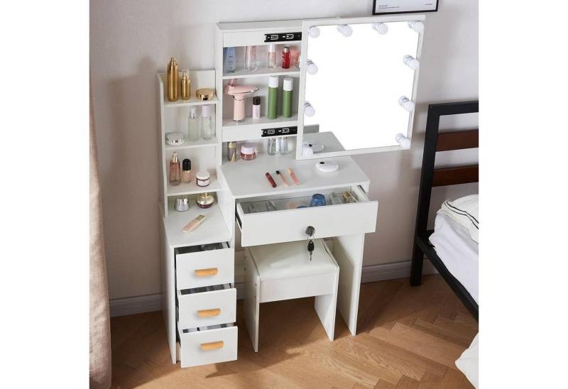 LuxusKollektion Schminktisch Schminktisch Beleuchtung Schiebespiegel 4 H91002 36 x 83 x 139cm LuxusKollektion Schminktisch Schminktisch Beleuchtung Schiebespiegel 4 H91002 36 x 83 x 139cm von LuxusKollektion