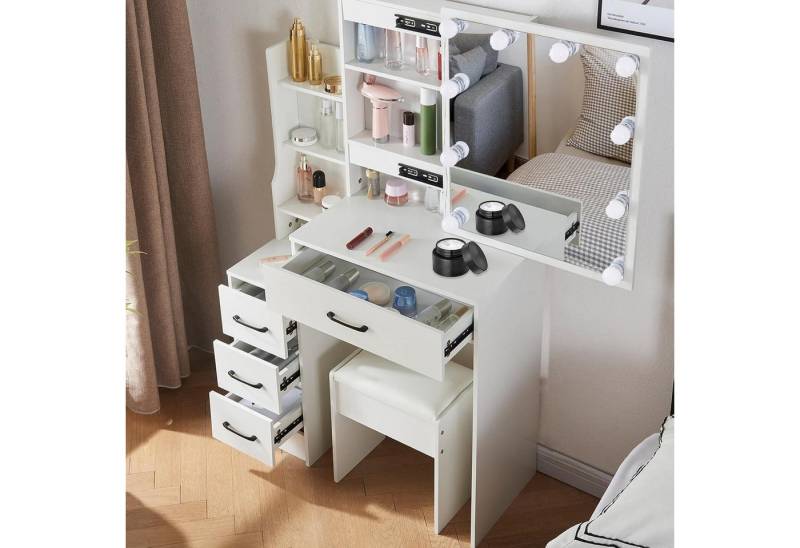 LuxusKollektion Schminktisch Schminktisch Beleuchtung Schiebespiegel 4 H91003 36 x 83 x 139cm von LuxusKollektion