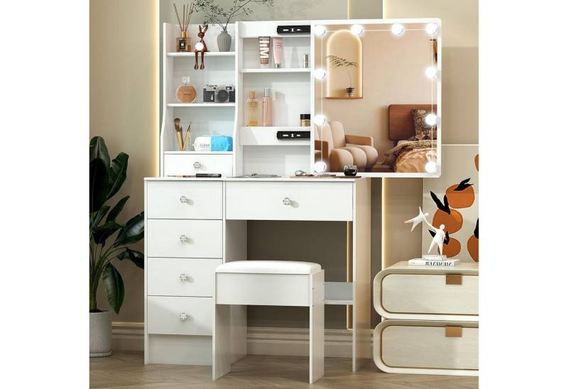 LuxusKollektion Schminktisch Schminktisch Beleuchtung Schiebespiegel 6 H91039 36 x 80 x 131cm LuxusKollektion Schminktisch Schminktisch Beleuchtung Schiebespiegel 6 H91039 36 x 80 x 131cm von LuxusKollektion