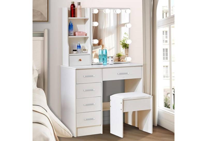 LuxusKollektion Schminktisch Schminktisch LED Beleuchtung Schminkspiegel, 6 Schubladen von LuxusKollektion