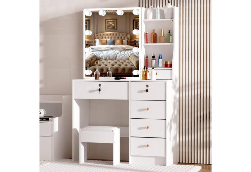 LuxusKollektion Schminktisch Schminktisch Spiegel LED Beleuchtung Makeup H1906-0317MLDE LuxusKollektion Schminktisch Schminktisch Spiegel LED Beleuchtung Makeup H1906-0317MLDE von LuxusKollektion