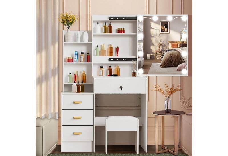 LuxusKollektion Schminktisch Schminktisch mit Beleuchtung und Spiegel, Frisiertisch mit LuxusKollektion Schminktisch Schminktisch mit Beleuchtung und Spiegel, Frisiertisch mit von LuxusKollektion