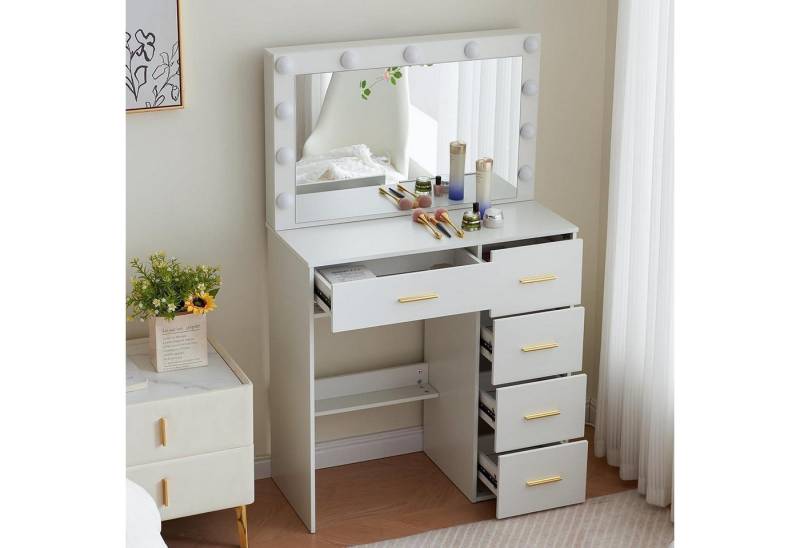 LuxusKollektion Schminktisch Schminktisch mit LED Beleuchtung, 3 Farbtemperaturen, Helligkeit LuxusKollektion Schminktisch Schminktisch mit LED Beleuchtung, 3 Farbtemperaturen, Helligkeit von LuxusKollektion