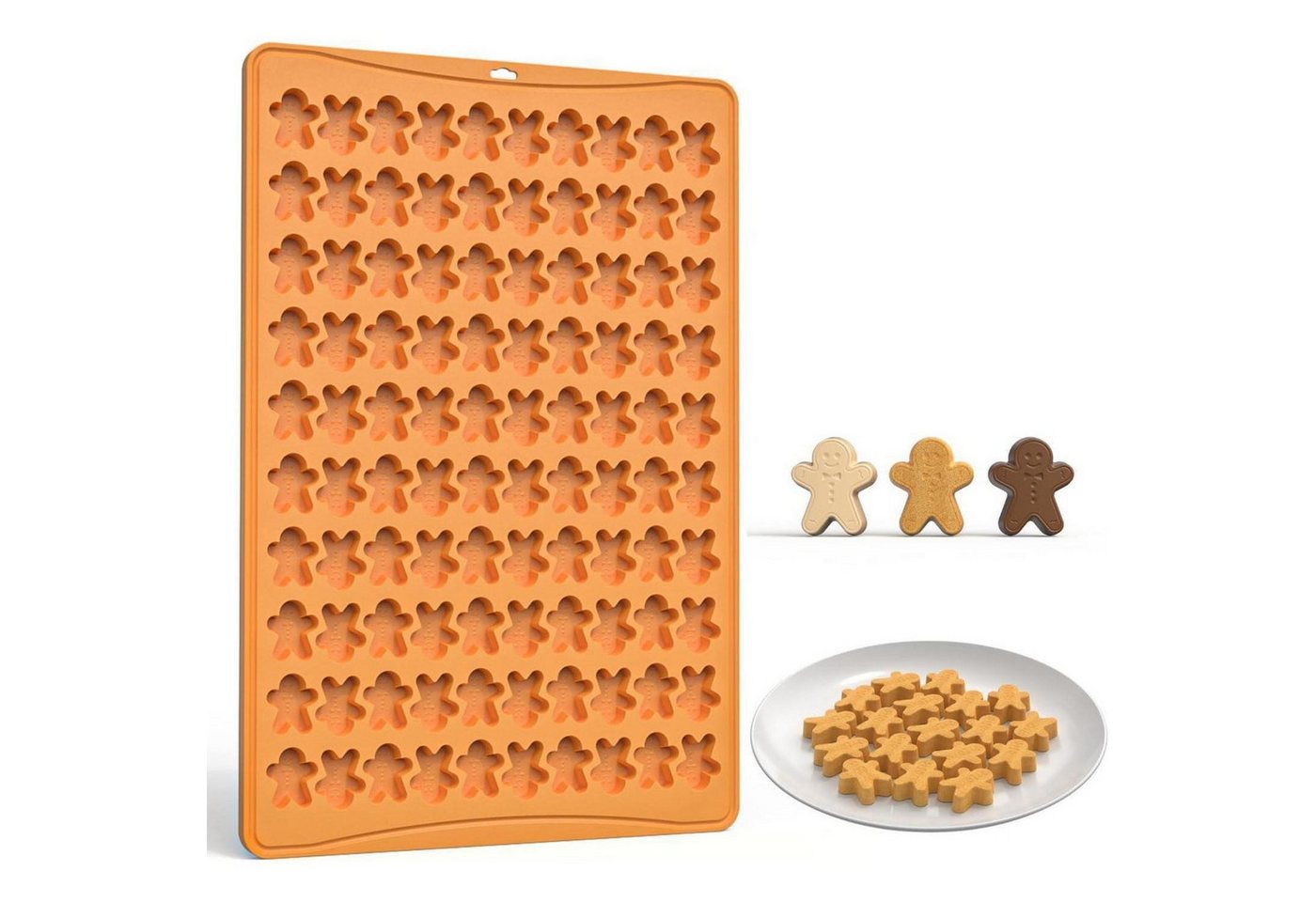 LuxusKollektion Schokoladenform Silikonform 100 Mulden Backen Kekse Pudding Gelee Lebkuchenmann von LuxusKollektion