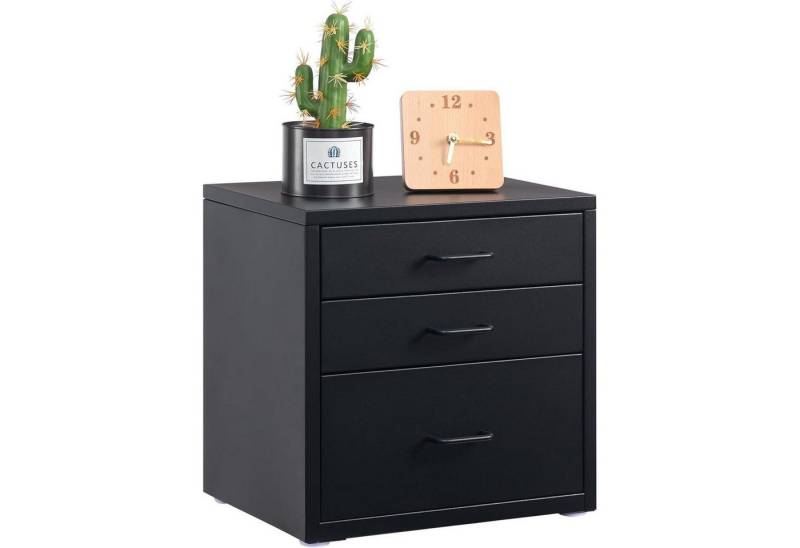 LuxusKollektion Schreibtisch Aktenschrank Schubladen A4 Metall Selbstmontage Schwarz 3 Schubladen von LuxusKollektion