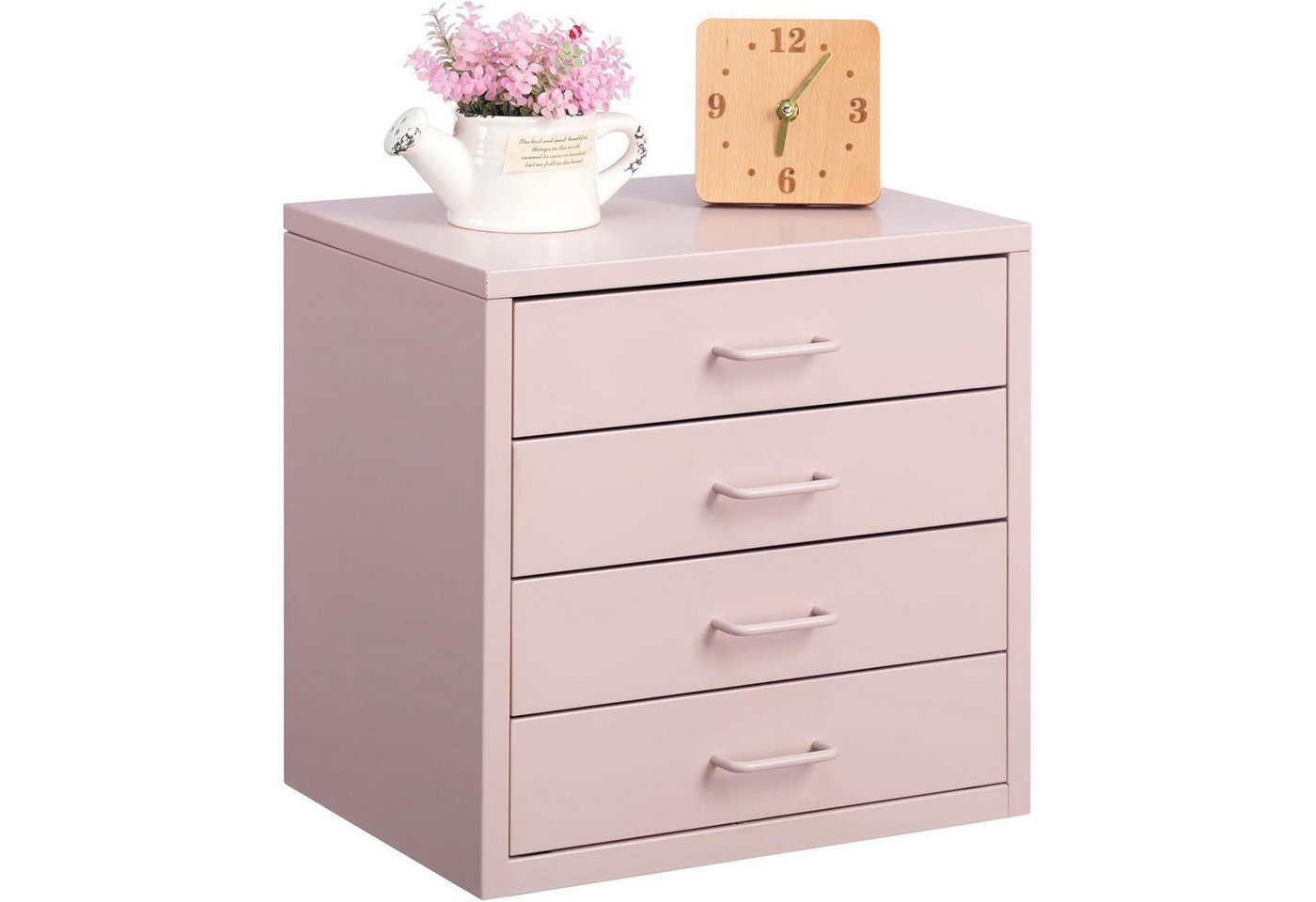 LuxusKollektion Schreibtisch Aktenschrank Schubladen Schreibtisch A4 Metall Hellrosa 4 Schubladen von LuxusKollektion