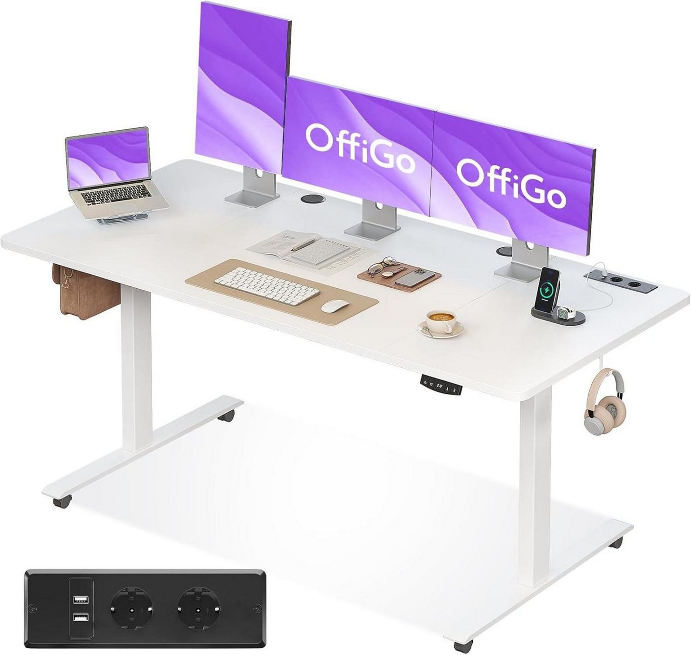 LuxusKollektion Schreibtisch Höhenverstellbarer Schreibtisch 160cm Elektrisch USB Standing Desk LuxusKollektion Schreibtisch Höhenverstellbarer Schreibtisch 160cm Elektrisch USB Standing Desk von LuxusKollektion