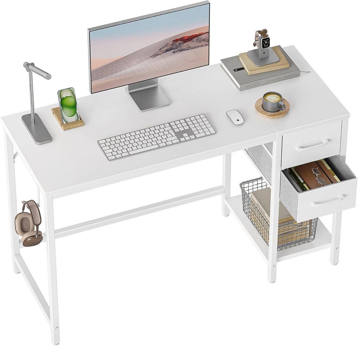 LuxusKollektion Schreibtisch Schreibtisch 120x50x75cm mit 2 von LuxusKollektion