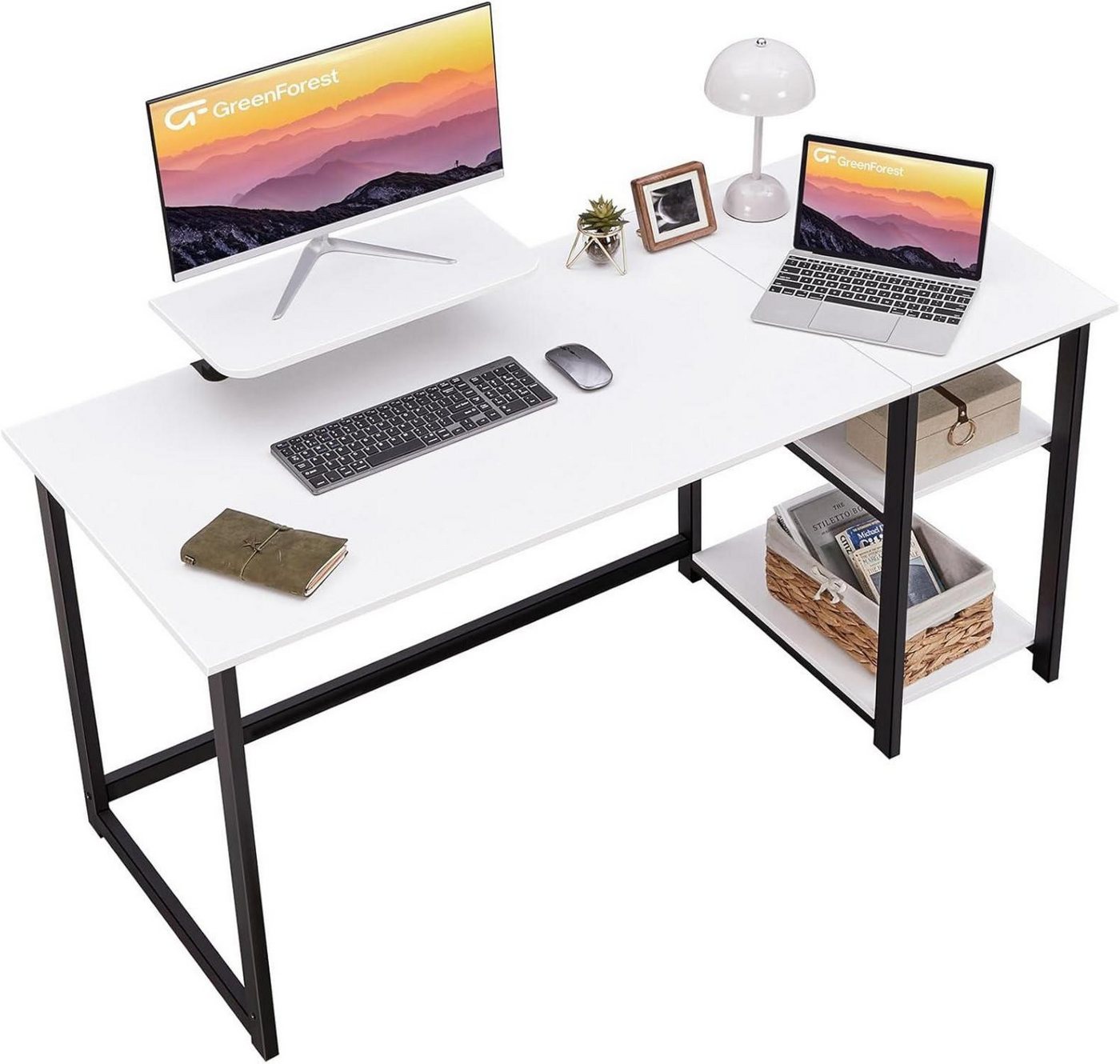 LuxusKollektion Schreibtisch Schreibtisch mit Stauraum 140cm Computer PC Monitorständer Home Office LuxusKollektion Schreibtisch Schreibtisch mit Stauraum 140cm Computer PC Monitorständer Home Office von LuxusKollektion