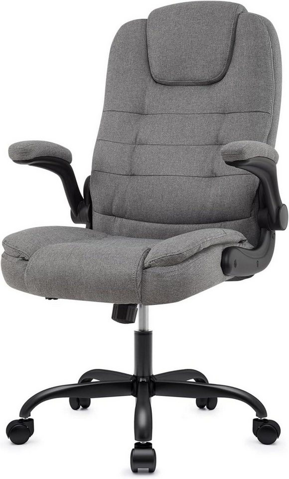 LuxusKollektion Schreibtischstuhl Ergonomischer Bürostuhl Stoff Grau 150kg 54*52*115 cm von LuxusKollektion