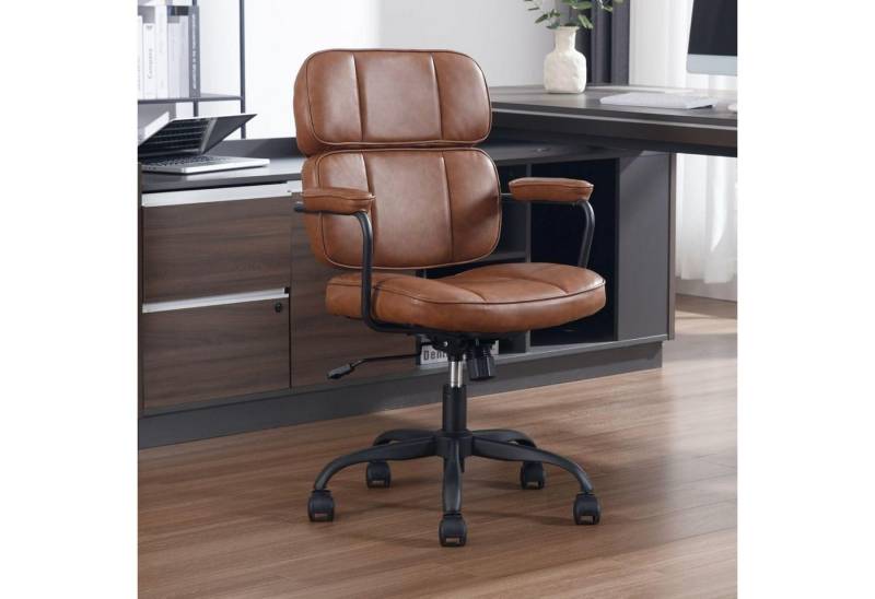 LuxusKollektion Schreibtischstuhl Ergonomischer Computerstuhl PU Leder Bürostuhl Braun von LuxusKollektion