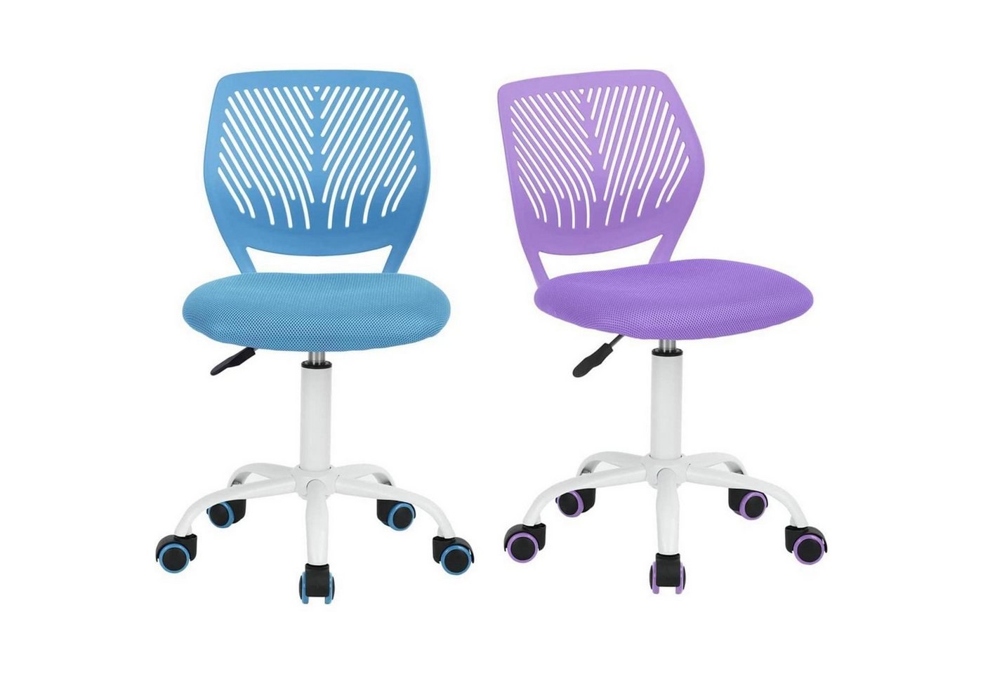 LuxusKollektion Schreibtischstuhl Schreibtischstuhl Drehstuhl verstellbar Stoffsitz 2er Blau und Lila LuxusKollektion Schreibtischstuhl Schreibtischstuhl Drehstuhl verstellbar Stoffsitz 2er Blau und Lila von LuxusKollektion