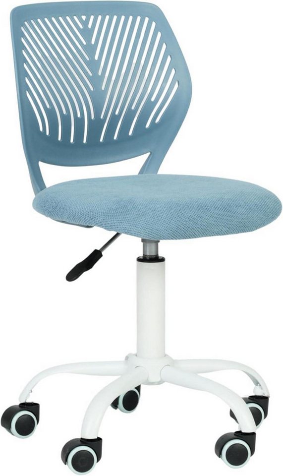 LuxusKollektion Schreibtischstuhl Schreibtischstuhl Leinenstoff ergonomisch höhenverstellbar Hellblau LuxusKollektion Schreibtischstuhl Schreibtischstuhl Leinenstoff ergonomisch höhenverstellbar Hellblau von LuxusKollektion