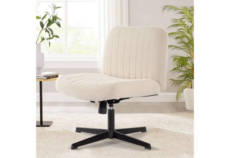 LuxusKollektion Schreibtischstuhl Stuhl Schneidersitz Stoffpolsterung Beige Keine Rädern LuxusKollektion Schreibtischstuhl Stuhl Schneidersitz Stoffpolsterung Beige Keine Rädern von LuxusKollektion