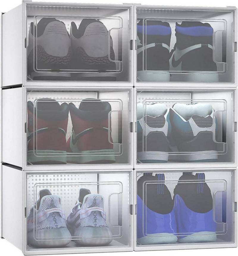 YITAHOME Schuhformer Schuhboxen 6er Set stapelbar transparent belüftet Größe 46 von YITAHOME