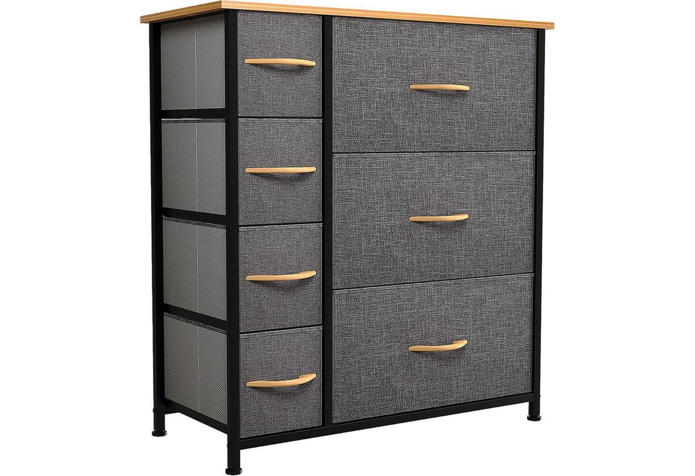 LuxusKollektion Schuhspanner Kommode 7 Schubladen Stoff Aufbewahrung Industrial Dunkelgrau von LuxusKollektion