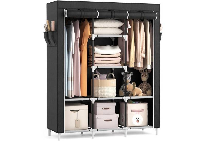 LuxusKollektion Schuhspanner Stoffschrank faltbar 2 Kleiderstangen 8 Ablagen Schwarz LuxusKollektion Schuhspanner Stoffschrank faltbar 2 Kleiderstangen 8 Ablagen Schwarz von LuxusKollektion