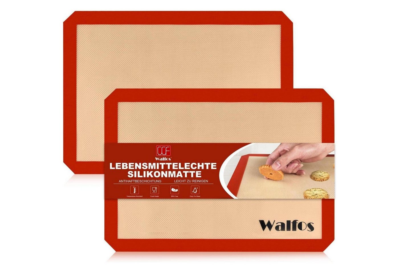 LuxusKollektion Silikonform Backmatte Silikon Antihaft Wiederverwendbar BPAfrei 2er 44×33cm von LuxusKollektion