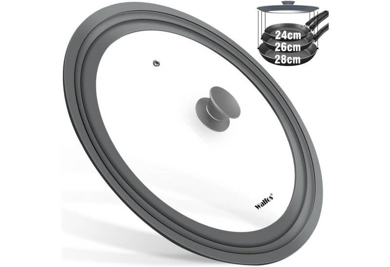 LuxusKollektion Silikonform Pfannendeckel Glasdeckel Pfannen Silikonrand 24-26-28cm Grau von LuxusKollektion