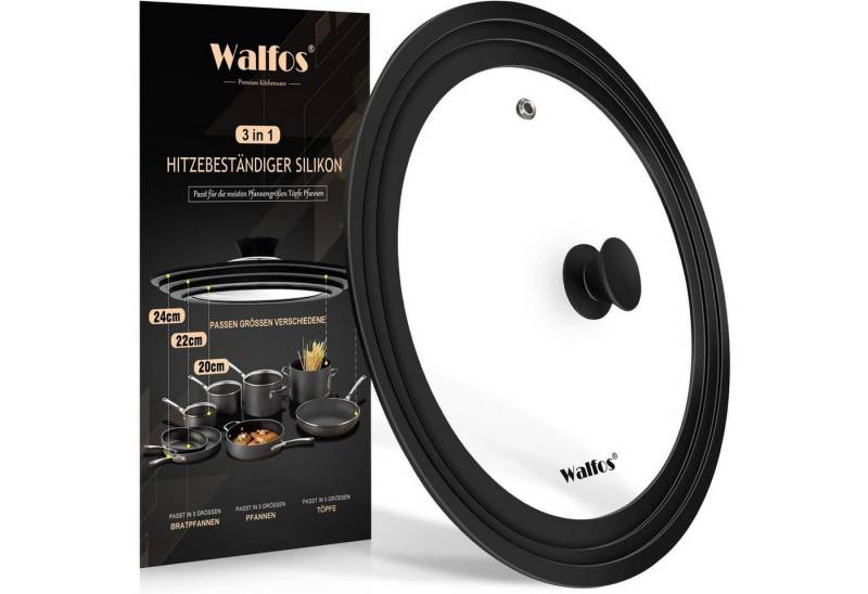 LuxusKollektion Silikonform Topfdeckel Glasdeckel Pfannen Silikonrand 20 22 24cm Transparentes von LuxusKollektion