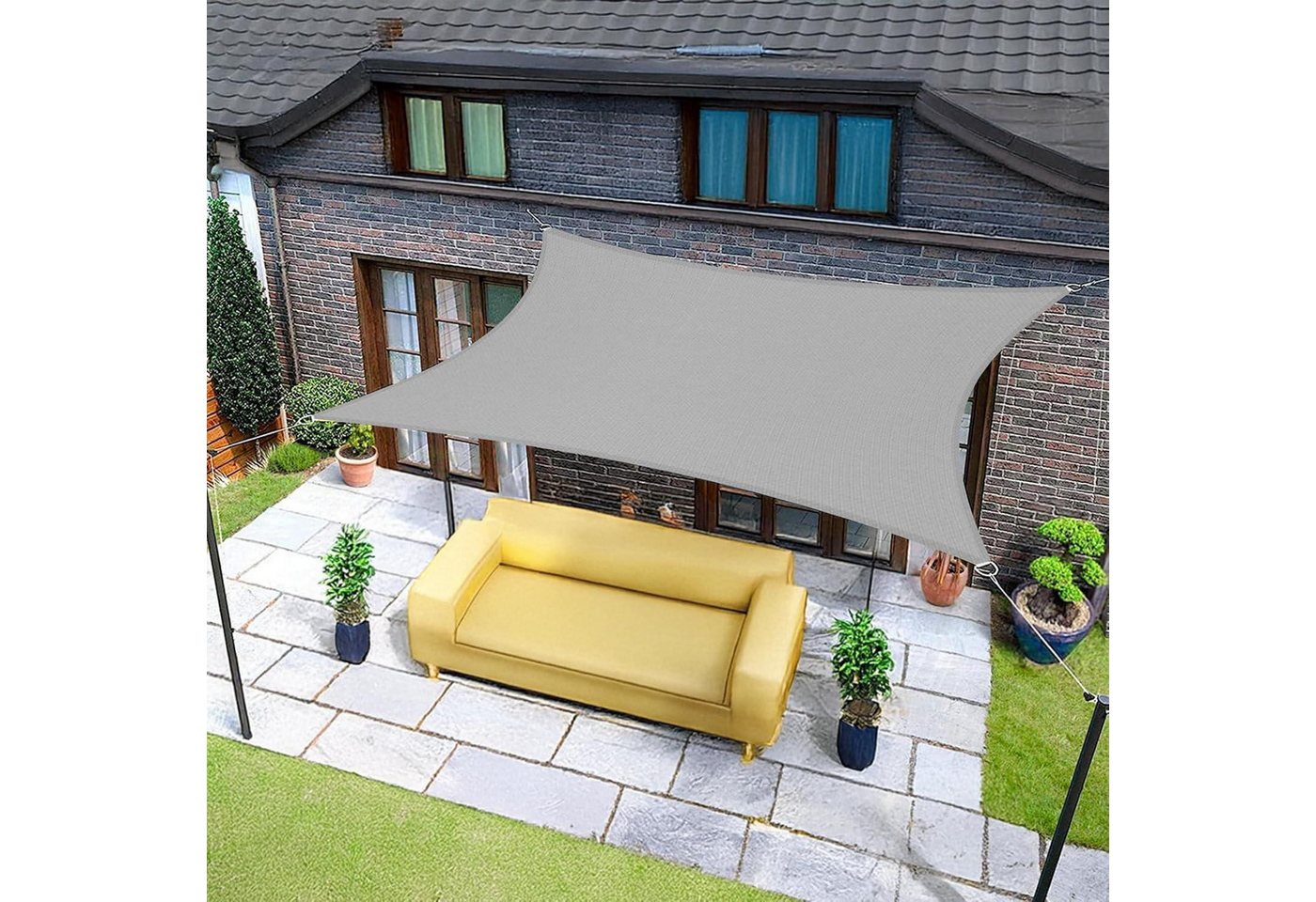 LuxusKollektion Sonnensegel Sonnensegel Rechteckig 5x6m Wasserdicht 95 UV Schutz Grau 5x6 Grau LuxusKollektion Sonnensegel Sonnensegel Rechteckig 5x6m Wasserdicht 95 UV Schutz Grau 5x6 Grau von LuxusKollektion