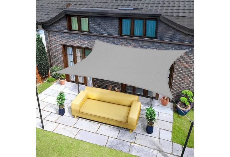 LuxusKollektion Sonnensegel Sonnensegel Rechteckig 5x6m Wasserdicht 95 UV Schutz Grau 5x6 Grau von LuxusKollektion