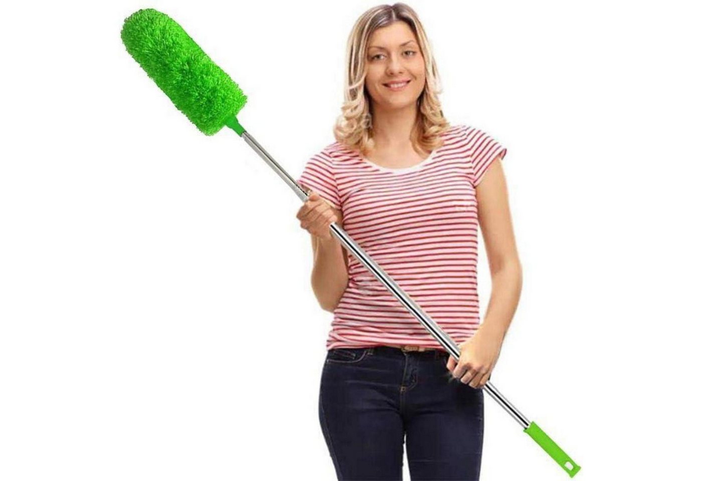 LuxusKollektion Staubwedel Staubwedel Teleskop 254cm Mikrofaser Waschbar Eckbesen Grün von LuxusKollektion