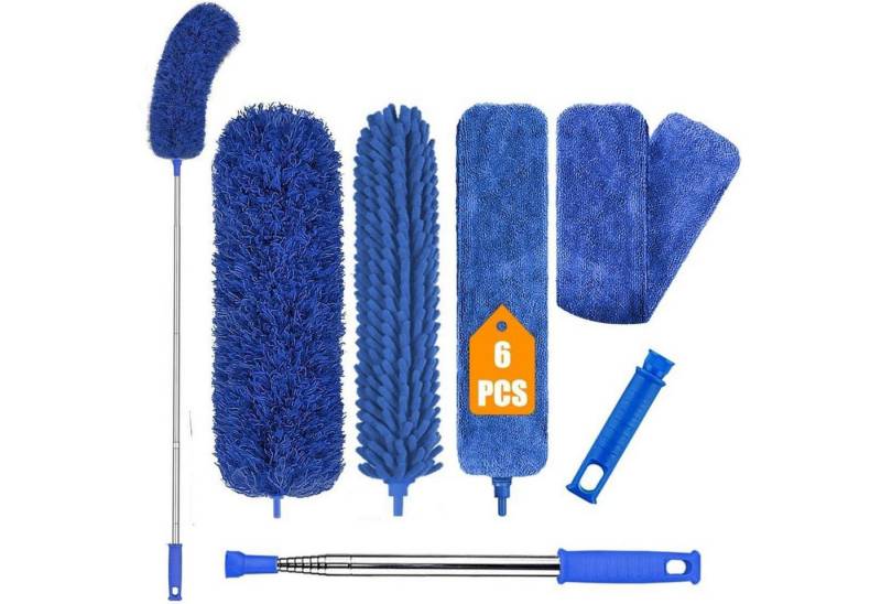 LuxusKollektion Staubwedel Staubwedel Teleskop Ausziehbar 245cm Waschbar 6 Pcs Blau von LuxusKollektion