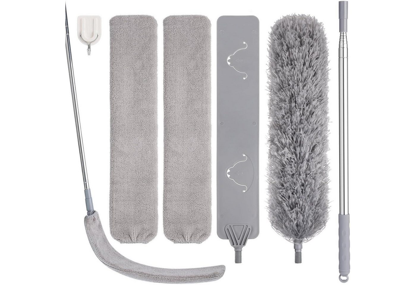 LuxusKollektion Staubwedel Staubwedel Teleskop Mikrofaser Eckbesen Spinnweben Grau 3pcs von LuxusKollektion