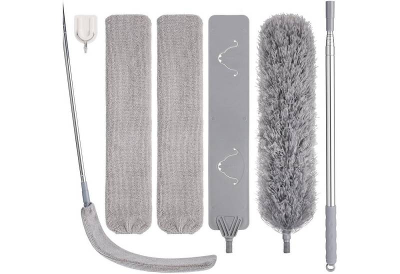 LuxusKollektion Staubwedel Staubwedel Teleskop Mikrofaser Eckbesen Spinnweben Grau 3pcs von LuxusKollektion