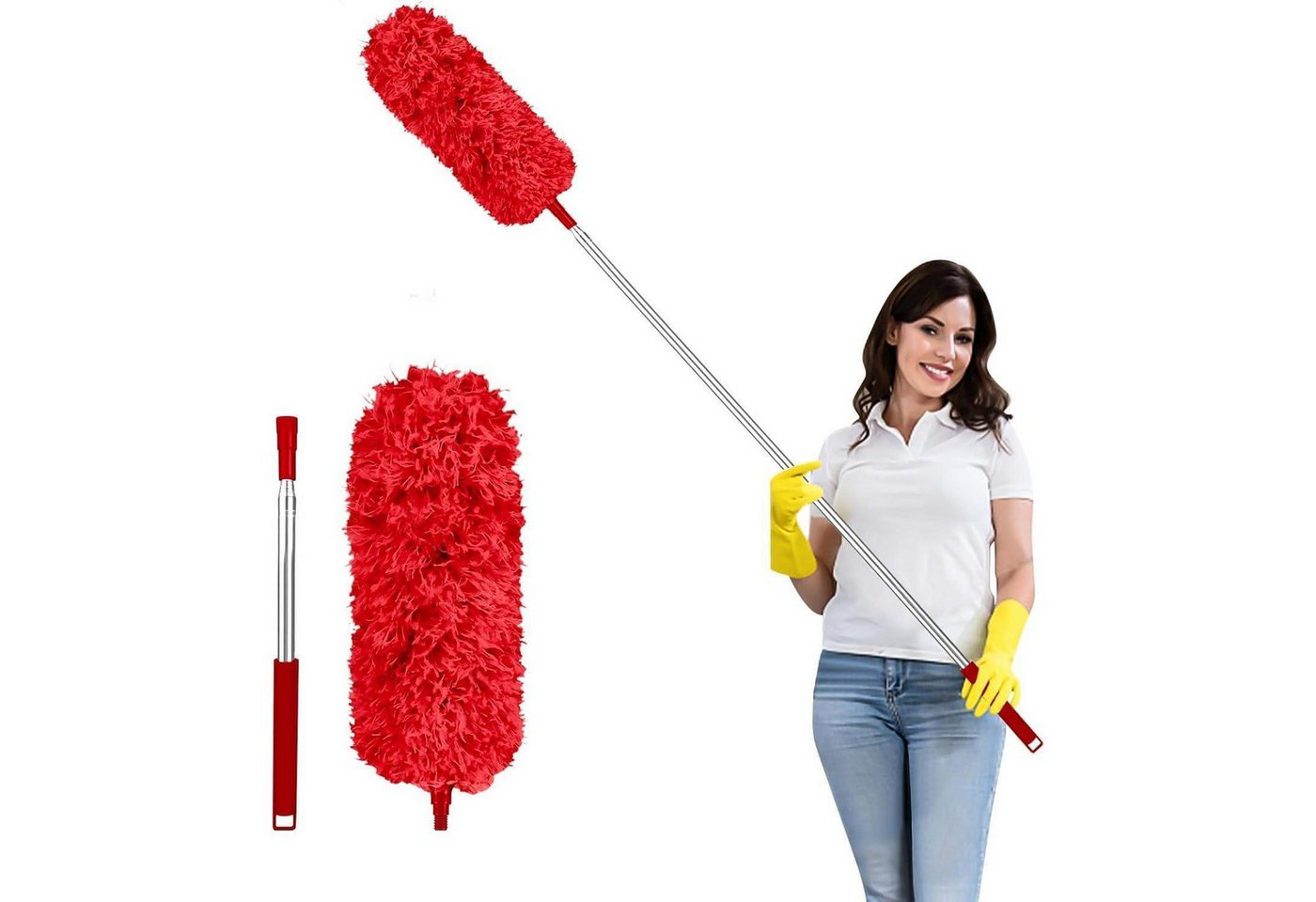 LuxusKollektion Staubwedel Staubwedel Teleskop Staubwischer Silikoncap Staubfänger 1PC Rot von LuxusKollektion