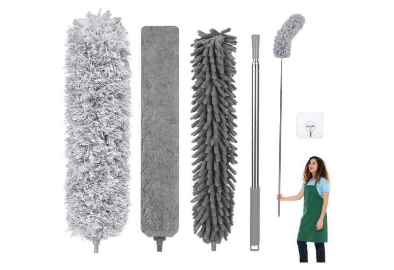 LuxusKollektion Staubwedel Staubwedel Teleskop ausziehbar 254cm waschbar Staubwischer 5PCS-Grau von LuxusKollektion