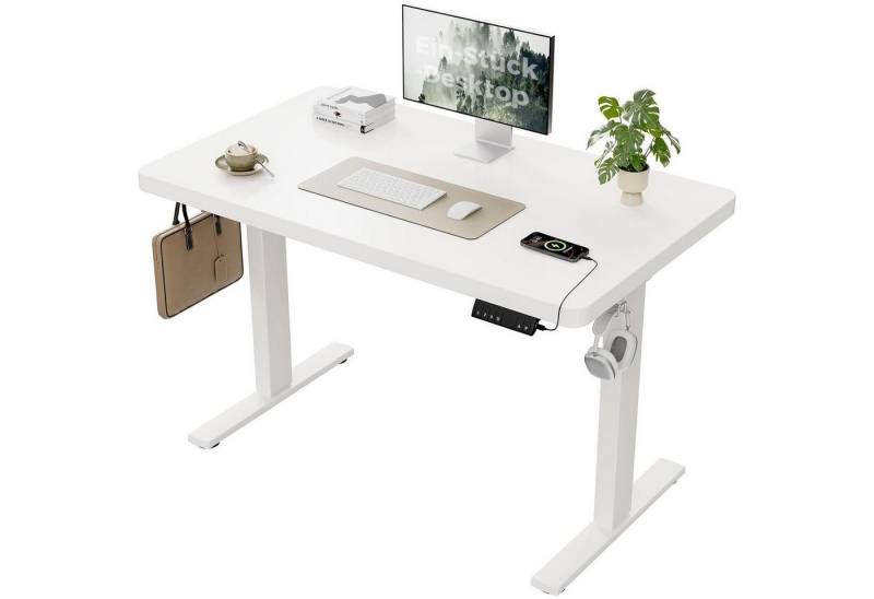 LuxusKollektion Stehpult Schreibtisch höhenverstellbar 28mm Platte 2 Weiß 120 x 60 cm Pro von LuxusKollektion