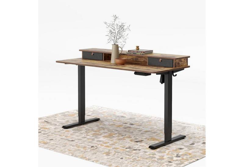 LuxusKollektion Stehpult Stehtisch Verstellbar Elektrisch Schubladen 120x60cm 120 x 60 CM Braun von LuxusKollektion