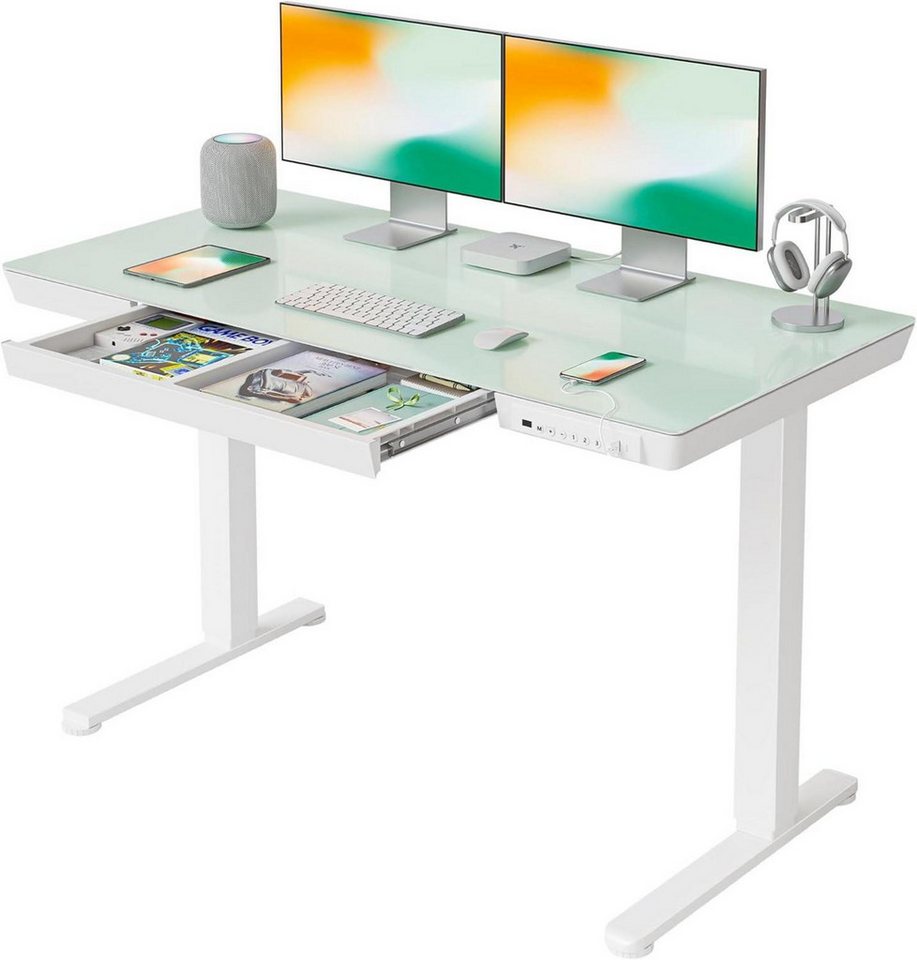 LuxusKollektion Stehtisch Elektrischer Stehschreibtisch Glasplatte höhenverstellbar LuxusKollektion Stehtisch Elektrischer Stehschreibtisch Glasplatte höhenverstellbar von LuxusKollektion