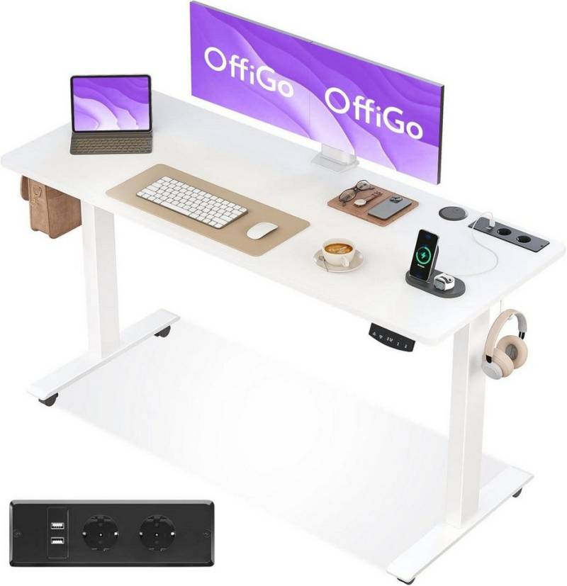 LuxusKollektion Stehtisch Höhenverstellbarer Schreibtisch 140cm Elektrisch mit USB und Memory von LuxusKollektion
