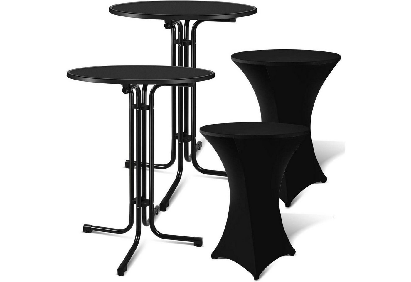 LuxusKollektion Stehtisch Stehtisch Klappbar Höhenverstellbar Schwarz Rund 2er Set 80 x 110 cm LuxusKollektion Stehtisch Stehtisch Klappbar Höhenverstellbar Schwarz Rund 2er Set 80 x 110 cm von LuxusKollektion