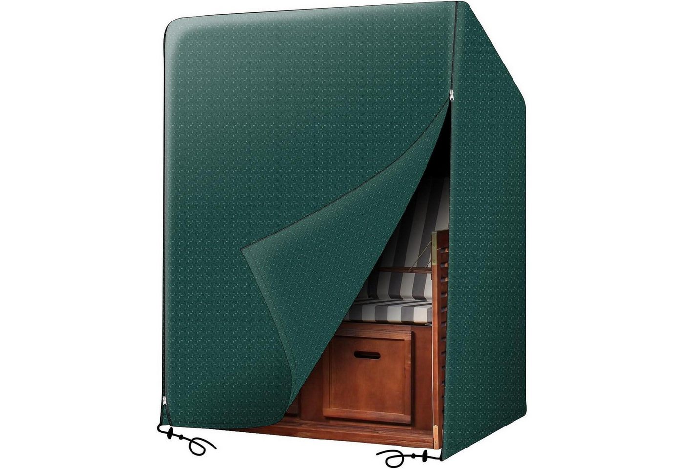 LuxusKollektion Strandkorb-Schutzhülle Strandkorb Schutzhülle 135x105x175 140cm Polyethylene Grün von LuxusKollektion