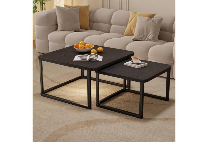 LuxusKollektion Stuhl Couchtisch Satztisch 2er Set Holz Metallrahmen Schwarz-quadratisch LuxusKollektion Stuhl Couchtisch Satztisch 2er Set Holz Metallrahmen Schwarz-quadratisch von LuxusKollektion